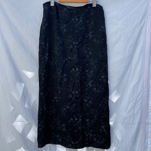 Vintage Floral Satin Maxi Skirt - Picture 1 of 9